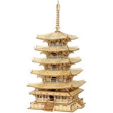 Дървен 3D пъзел Robo Time от 275 части - Пететажна пагода -1